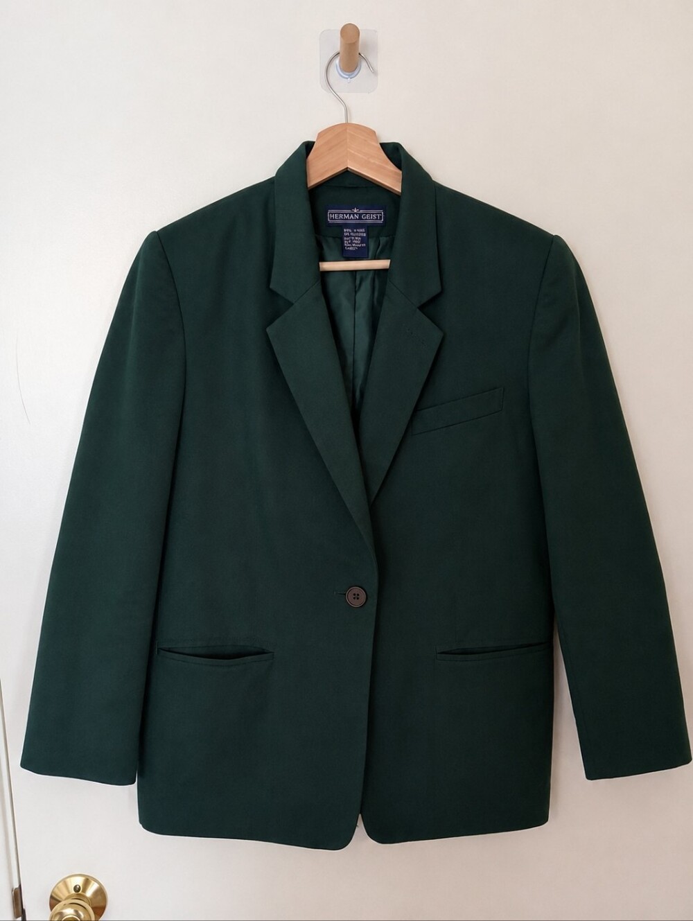 Vintage Cotton Dark Green Cotton Blazer